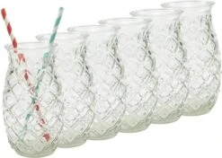Merkloos Beker - Glas Ananas - 6 Stuks - Zomer - Cocktail -400ml -Tafelwaren Verkoop 1200x857 2