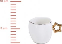 Karaca -Star- Set Van 6 Koffiekopset 80 Ml- Koffiekopjes Voor 6 Personen-Turkse Koffie-Moccakop-espressokop-12-delig, Witgoud, 6 Espressokopjes En 6 Schoteltjes, Mokkakopjes, Porselein, Koffieservies -Tafelwaren Verkoop 1200x867 1