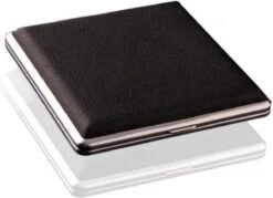 Merkloos Luxe Sigarettenhouder - Hoge Kwaliteit - Zwart - 20 Sigaretten - Sigaretten Doosje