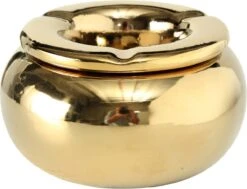 Merkloos Terras Asbakken Goud Kleur 14 Cm - Buiten Asbakken - Tafelaccessoires - Tuin Artikelen