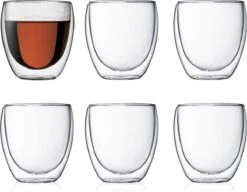 Glasrijk® Theeglazen - Dubbelwandige Glazen - 250 Ml - 6 Stuks - Koffieglazen - Theeglas - Cappuccino Glazen - Latte Macchiato Glazen