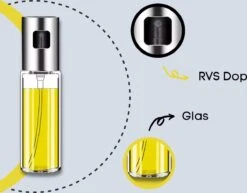 Merkloos Olijfolie Sprayer - Diffuser & Verstuiver - Glas & RVS - 100mL 11 Merkloos Olijfolie Sprayer - Diffuser & Verstuiver - Glas & RVS - 100mL -Tafelwaren Verkoop 1200x937 4