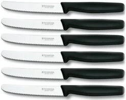 Victorinox Tafelmessen - 6-Delig - Zwart - Recht Heft -Tafelwaren Verkoop 1200x953