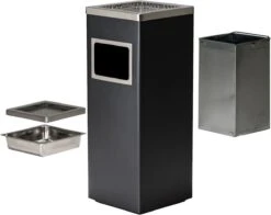Merkloos Decopatent® Staande Asbak Met RVS Afvalbak - Asbak Voor Buiten - Vloerasbak - Buitenasbak Groot - Rookpaal - Asbakken - 30x24x62 -Tafelwaren Verkoop 1200x954 5