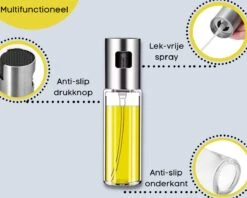 Merkloos Olijfolie Sprayer - Diffuser & Verstuiver - Glas & RVS - 100mL 10 Merkloos Olijfolie Sprayer - Diffuser & Verstuiver - Glas & RVS - 100mL -Tafelwaren Verkoop 1200x960 13