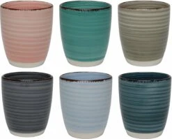 Tavola - Koffiemokken - Zonder Oor - Kleurrijk - Aardewerk - 160Ml - 6 Stuks - Ibizia -Tafelwaren Verkoop 1200x968 1