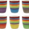 Tavola - Koffiemokken - Zonder Oor - Kleurrijk - Aardewerk - 160Ml - 6 Stuks - Ibizia
