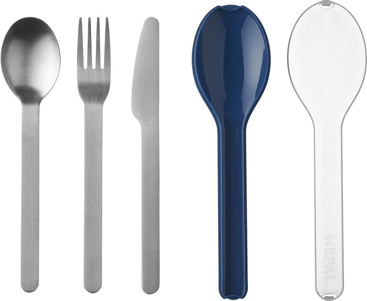 Mepal – Bestekset 3-delig Ellipse – Bestaat Uit Een Mes, Vork En Lepel – Nordic Denim – RVS Bestekset 6 Mepal – Bestekset 3-delig Ellipse – Bestaat Uit Een Mes, Vork En Lepel – Nordic Denim – RVS Bestekset - Afbeelding 6