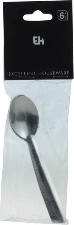 Merkloos Excellent Houseware RVS Theelepels Set 6 Stuks