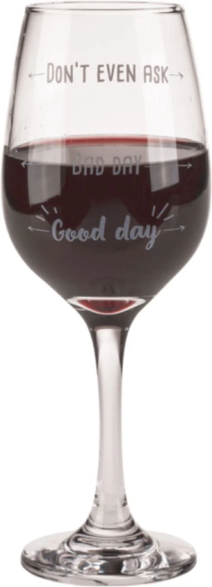 Out Of The Blue Grappig Wijnglas Met Tekst - Wijncadeau Voor Vrouwen - Cadeau Sinterklaas Kerst Verjaardag - Wijnglas Met Wijnhumor En Print: Good Day, Bad Day, Don’t Even Ask 2 Out Of The Blue Grappig Wijnglas Met Tekst - Wijncadeau Voor Vrouwen - Cadeau Sinterklaas Kerst Verjaardag - Wijnglas Met Wijnhumor En Print: Good Day, Bad Day, Don’t Even Ask - Afbeelding 2