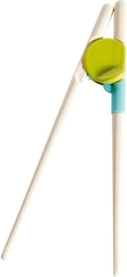 Merkloos Sushi Stokjes Kinderen | Ergonomische Kinder Eetstokjes | Chopsticks | Leren Eten | Trainer | Vanaf 2 Jaar | Groen-Blauw | Onbreekbaar