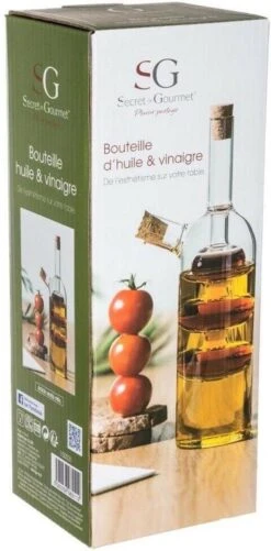 Merkloos Decopatent® 2in1 Olie En Azijnstel Glas - Bolvorm Met Kurken - Glazen Azijnfles & Oliefles In 1 - Oil And Vinegar - 9 X 9 X 21 Cm -Tafelwaren Verkoop 592x1200 2