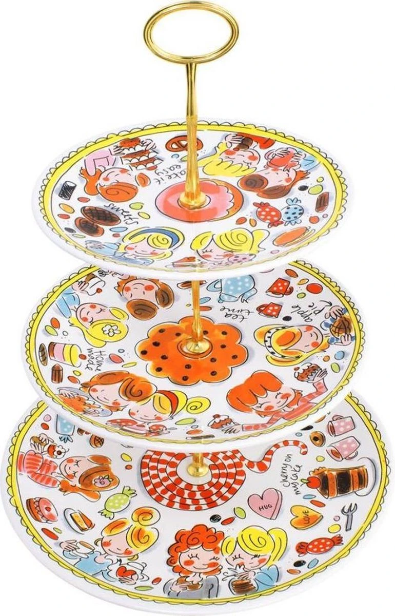 Blond Amsterdam Even Bijkletsen Etagère - 3 Laags - ∅26cm+∅22cm+∅18 Cm 1 Blond Amsterdam Even Bijkletsen Etagère - 3 Laags - ∅26cm+∅22cm+∅18 Cm