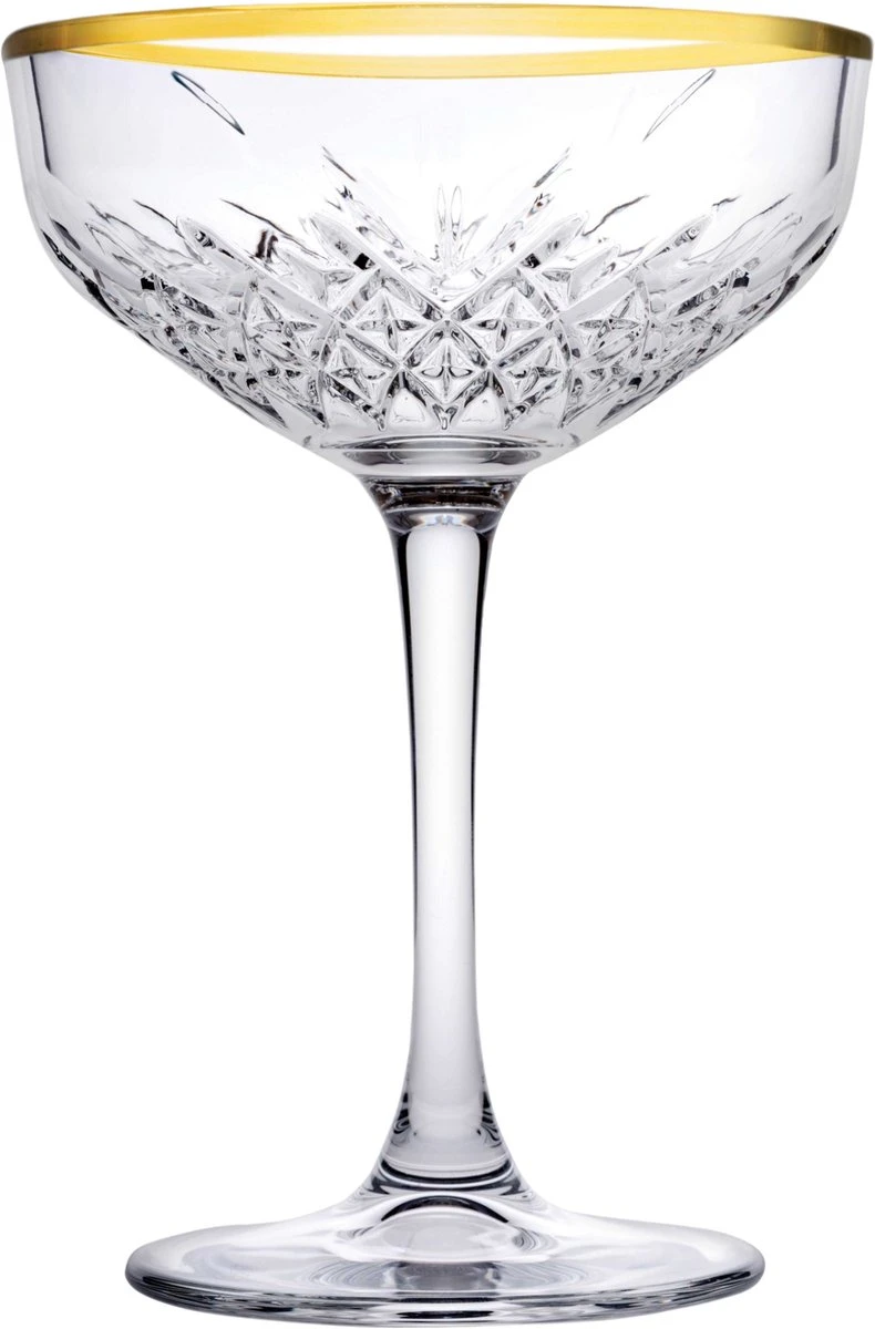 Pasabahce Champagnecoupe Timeless 27 Cl - Transparant Goud 4 Stuk(s) 2 Pasabahce Champagnecoupe Timeless 27 Cl - Transparant Goud 4 Stuk(s) - Afbeelding 2