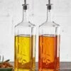 Homemade - Oliefles / Azijnfles Met Schenktuit - Glas - Set Van 2 - 345 Ml