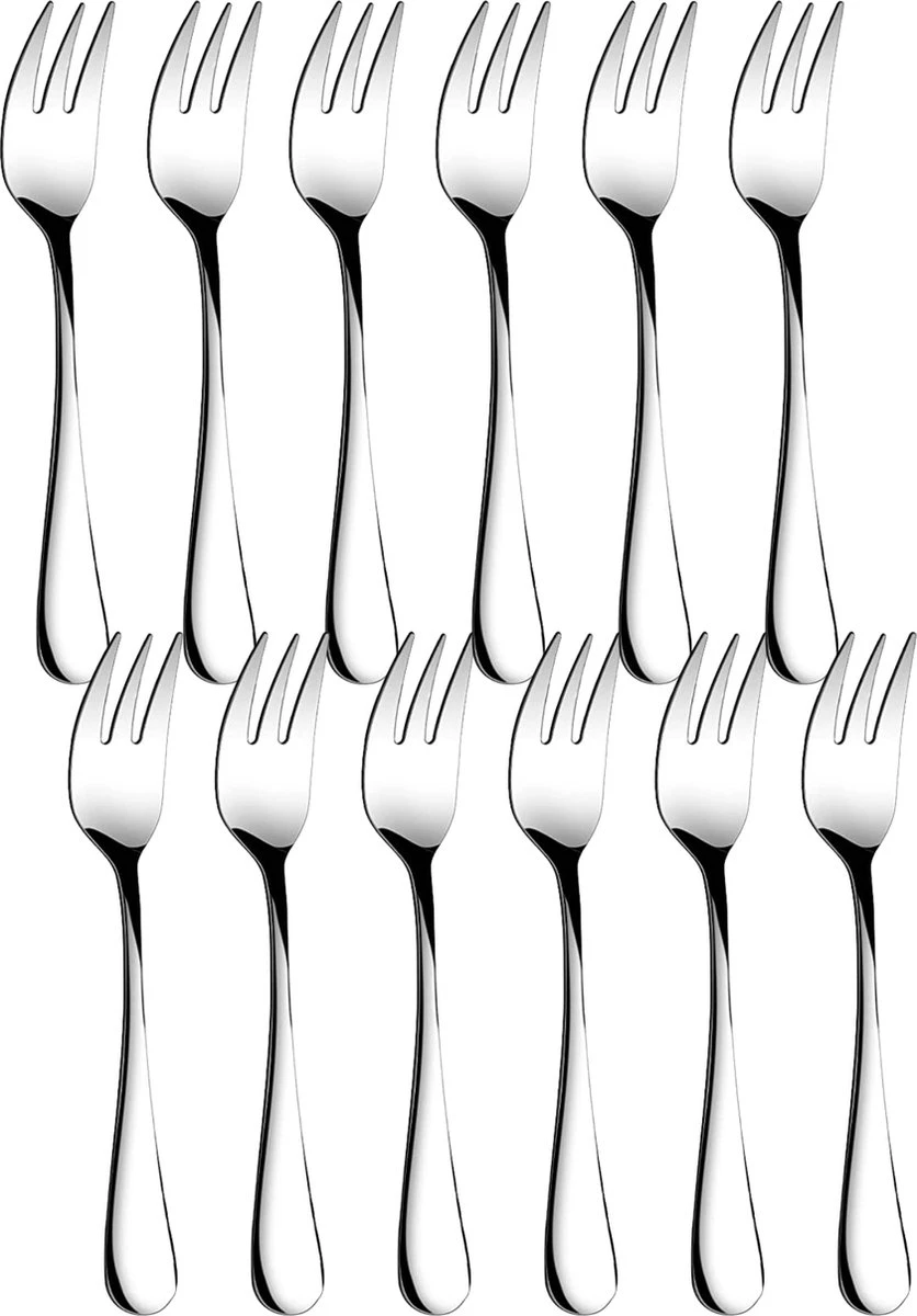 House Of Husk® Gebaksvorkjes - Dessertvorken - Taartvorkjes - Cocktailvorken - Klein Vorkjes - 12 Stuks - RVS - Zilver 1 House Of Husk® Gebaksvorkjes - Dessertvorken - Taartvorkjes - Cocktailvorken - Klein Vorkjes - 12 Stuks - RVS - Zilver