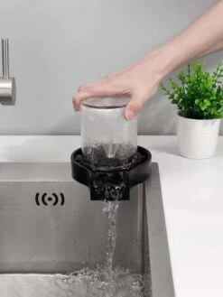 SFT Products Glazenspoeler LEEDS - Zwarte Spoelkraan Glazen - Horeca Spoelkraan - Beker Reiniger - Glazenspoeler Voor Aanrecht - Glazen Reiniger Aanrecht - Automatische Glazen Spoeler - Waterdruk Reiniger Voor Glazen - Glas Spoeler Bar