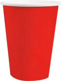 Santex Feest/verjaardag Bekertjes - 10x - Rood - Karton - 270 Ml