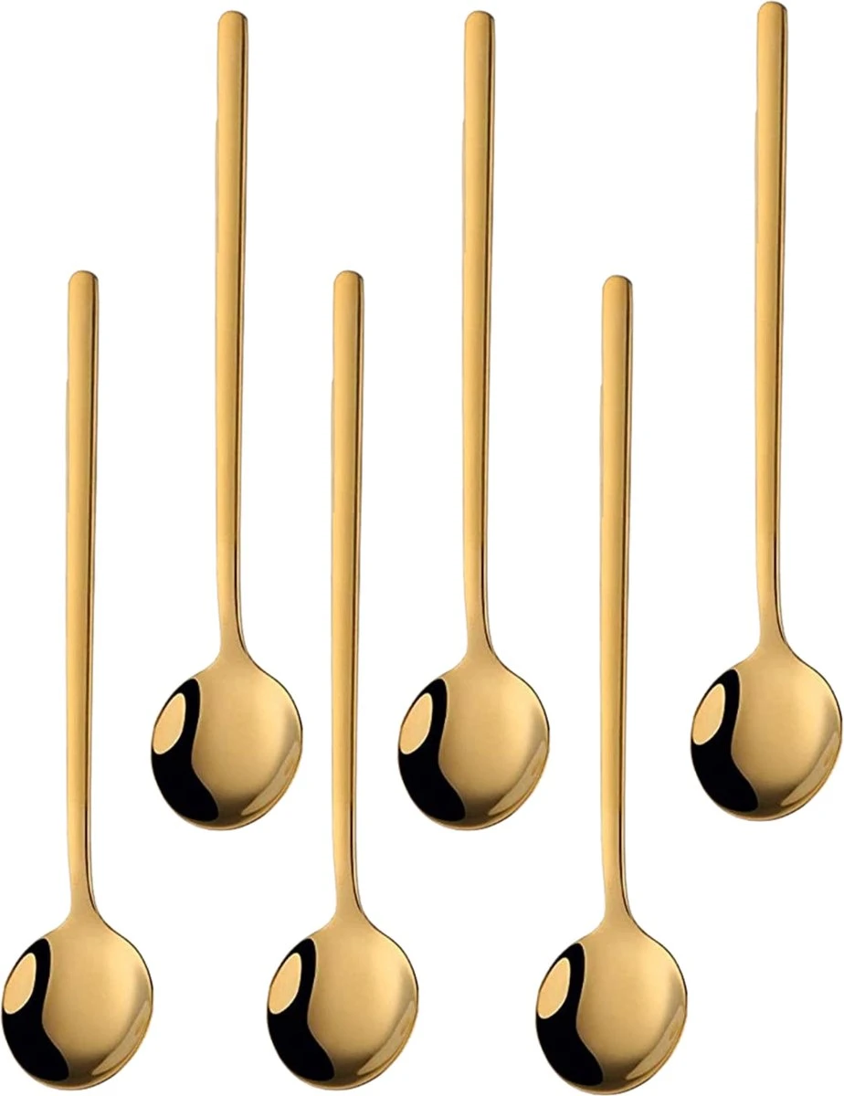 House Of Husk® Theelepels Set - Theelepeltjes - Koffielepels - Koffielepeltjes - RVS - 15cm - 6 Stuks - Goud 1 House Of Husk® Theelepels Set - Theelepeltjes - Koffielepels - Koffielepeltjes - RVS - 15cm - 6 Stuks - Goud