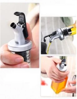 Merkloos Decopatent® Olie En Azijnstel SET Met RVS Schenktuit In Houder - Inhoud 1x Oliefles 1x Azijnfles Van Glas & 2x Specerijen Potjes -Tafelwaren Verkoop 939x1200 2