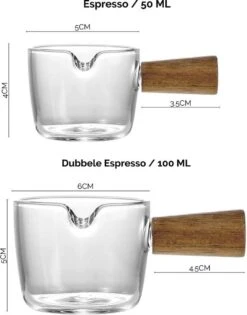 House Of Husk® Espresso Maat Glazen Set - Barista Shotglazen - Mini Maatbeker 50ml En 100ml - Multifuncitoneel Serveerkommetjes- Sauskom - Juskom - 2 Stuks -Tafelwaren Verkoop 942x1200 1