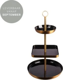CasaLupo Etagere / Serveertoren Gusta - Zwart / Goud - Metaal -Tafelwaren Verkoop 947x1200 1