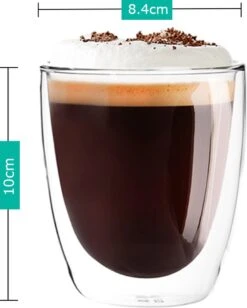 Luxe Dubbelwandige Koffieglazen - Latte Macchiato Glazen - Cappuccino Glazen - 300 ML - Set Van 6 -Tafelwaren Verkoop 963x1200