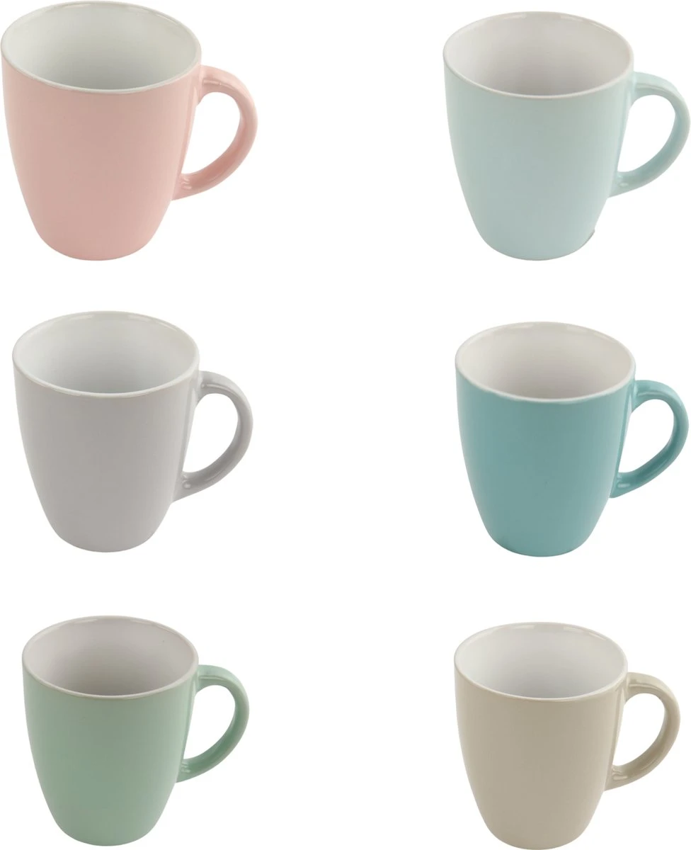 Orange85 Espresso Kopjes - Set Van 6 - Met Oor - 160ml - Meerdere Kleuren - Pastel - Aardewerk 1 Orange85 Espresso Kopjes - Set Van 6 - Met Oor - 160ml - Meerdere Kleuren - Pastel - Aardewerk